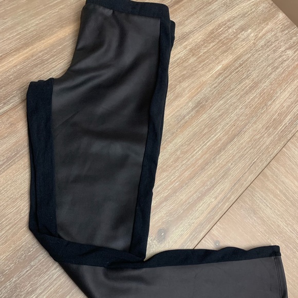 Faux Leather Front Leggings - Picture 1 of 6